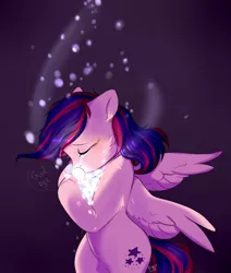 Size: 1920x2265 | Tagged: safe, artist:pledus, derpibooru import, oc, unofficial characters only, pegasus, pony, bubble, commission, crying, eyes closed, female, image, pegasus oc, png, sad, solo, wings, ych result