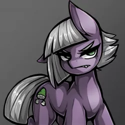 Size: 1543x1543 | Tagged: safe, artist:kyouman1010, derpibooru import, limestone pie, earth pony, pony, angry, female, gradient background, gritted teeth, grumpy, image, jpeg, looking at you, mare, one ear down, solo