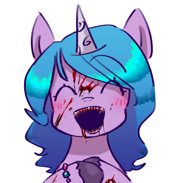 Size: 1280x1280 | Tagged: grimdark, artist:metaruscarlet, derpibooru import, izzy moonbow, pony, unicorn, blood, blood from mouth, bracelet, derpibooru exclusive, eyes closed, female, g5, image, jewelry, mare, open mouth, png, simple background, solo, transparent background, unshorn fetlocks
