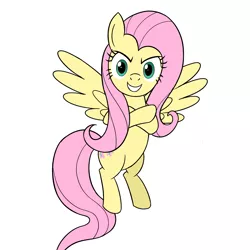 Size: 2000x2000 | Tagged: safe, artist:sazanamibd, derpibooru import, fluttershy, pegasus, pony, crossed hooves, female, flying, image, looking at you, mare, png, simple background, solo, white background