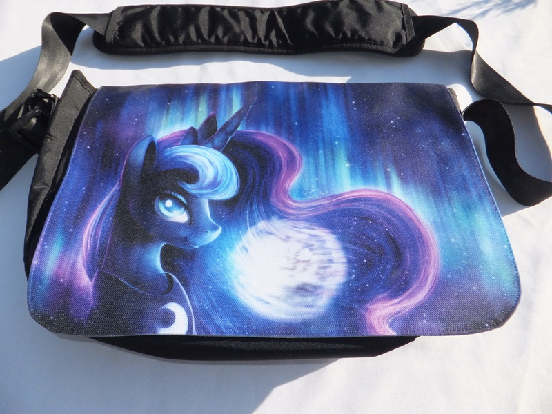 Size: 4608x3456 | Tagged: safe, derpibooru import, princess luna, equestria girls, bag, computer, custom, image, irl, jpeg, laptop computer, messenger bag, photo, solo, toy