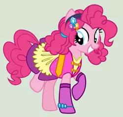 Size: 2336x2216 | Tagged: safe, artist:yulianapie26, derpibooru import, earth pony, pony, equestria girls, legend of everfree, base used, clothes, crystal guardian, dress, equestria girls outfit, eyelashes, female, grin, image, mare, png, raised hoof, simple background, smiling, socks, solo