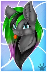 Size: 1983x3023 | Tagged: safe, artist:maneblue, derpibooru import, oc, unofficial characters only, earth pony, pony, :p, abstract background, bust, chest fluff, ear fluff, earth pony oc, eyelashes, female, image, mare, paw prints, png, solo, tongue out