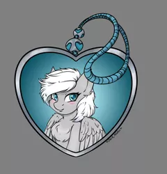 Size: 1768x1844 | Tagged: safe, derpibooru import, oc, oc:silver edge, pegasus, best gift ever, chest fluff, cute, holiday, image, jpeg, pegasus oc, valentine's day, wholesome, wings