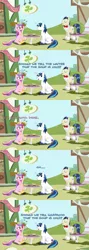 Size: 1920x5400 | Tagged: safe, artist:chainchomp2, artist:cloudyglow, artist:wissle, derpibooru import, princess cadance, savoir fare, shining armor, alicorn, earth pony, pony, unicorn, comic, eating, female, food, full comic, high res, horte cuisine, house, image, jpeg, magic, male, mare, misunderstanding, ponyville, raised eyebrow, seriously, shining armor is a goddamn moron, sitting, sound at source, soup, spoon, stallion, table, text, vector, waiter, wat, youtube link