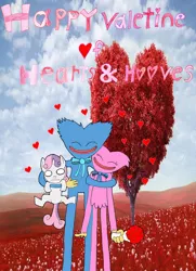 Size: 1280x1765 | Tagged: safe, derpibooru import, sweetie belle, crossover, hearts and hooves day, holiday, huggy wuggy, image, jpeg, kissy missy, poppy playtime, valentine's day