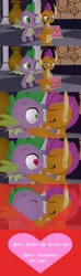 Size: 1280x4320 | Tagged: safe, artist:ponygamer2020, artist:ponygamersfm, derpibooru import, smolder, spike, dragon, 3d, boop, comic, confused, dragoness, duo, embarrassed, female, flying, friendshipping, heart, heart eyes, hearts and hooves day, holiday, image, jpeg, kiss on the cheek, kissing, male, noseboop, not sure if want, pillow, present, raised eyebrow, shipping, shipping fuel, smooth, source filmmaker, spolder, straight, surprise kiss, text, throw pillow, valentine's day, wingding eyes, winged spike, wings