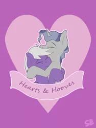 Size: 3120x4160 | Tagged: safe, artist:sefastpone, derpibooru import, silver script, star bright, pegasus, pony, unicorn, digital art, eyes closed, gay, heart, hearts and hooves day, hug, image, male, males only, png, shipping, stallion, starscript