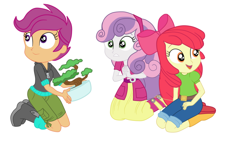 Size: 3900x2693 | Tagged: safe, artist:gmaplay, derpibooru import, apple bloom, scootaloo, sweetie belle, equestria girls, equestria girls series, happily ever after party, bonsai, happily ever after party: applejack, image, png, solo