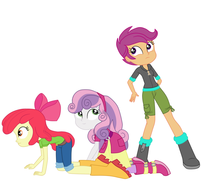 Size: 3700x3333 | Tagged: safe, alternate version, artist:gmaplay, derpibooru import, apple bloom, scootaloo, sweetie belle, equestria girls, equestria girls series, happily ever after party, happily ever after party: applejack, image, png, solo