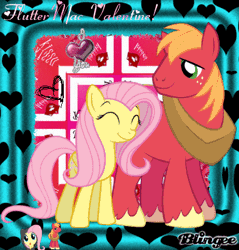 Size: 382x400 | Tagged: safe, derpibooru import, big macintosh, fluttershy, earth pony, pegasus, pony, animated, blingee, exploitable meme, female, fluttermac, gif, happy valentines day, heart, hearts and hooves day, holiday, image, male, meme, shipping, smiling, straight, valentine's day