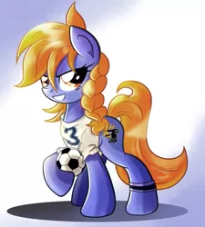 Size: 715x796 | Tagged: safe, artist:ruhisu, derpibooru import, oc, oc:princess pomerania, football, image, jpeg, poland, solo, sports