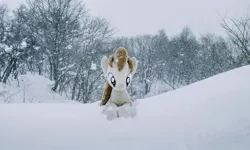 Size: 1024x615 | Tagged: safe, derpibooru import, photographer:pakapaka1993, pony, image, irl, japan, jpeg, photo, plushie, snow, snowfall, solo, winter