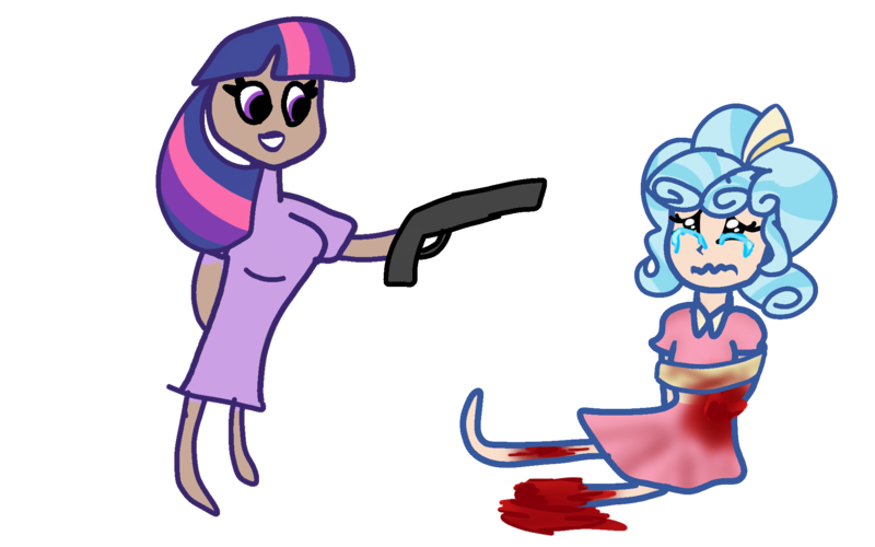 Size: 1920x1200 | Tagged: semi-grimdark, artist:aonatsu_ki, derpibooru import, cozy glow, twilight sparkle, human, abuse, blood, bondage, clothes, cozybuse, crying, dress, duckery in the description, duo, duo female, female, gun, handgun, humanized, image, injured, lipstick, looking at someone, makeup, no catchlights, op is a duck, pistol, png, rope, rope bondage, simple background, sitting, transparent background, wavy mouth, weapon