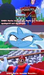 Size: 1920x3240 | Tagged: safe, derpibooru import, edit, edited screencap, screencap, trixie, pony, unicorn, student counsel, angry, cross-popping veins, image, mario, melony (smg4), png, shitposting, shrunken pupils, smg4, super mario bros., wrong aspect ratio