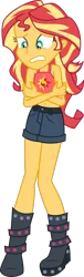 Size: 1280x4192 | Tagged: safe, artist:shootingstarsentry, derpibooru import, sunset shimmer, equestria girls, equestria girls series, street chic, spoiler:eqg series (season 2), bare shoulders, female, image, midriff, png, shivering, simple background, solo, transparent background, vector