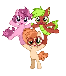 Size: 896x1040 | Tagged: safe, artist:rubyg242, derpibooru import, oc, oc:cinnamon apple, oc:pumpkin seed, unofficial characters only, dracony, dragon, earth pony, hybrid, pony, unicorn, base used, female, filly, foal, glasses, image, interspecies offspring, magical lesbian spawn, offspring, parent:apple bloom, parent:babs seed, parent:scootaloo, parent:spike, parent:sweetie belle, parent:twist, parents:babstwist, parents:scootabelle, parents:spikebloom, png, simple background, transparent background