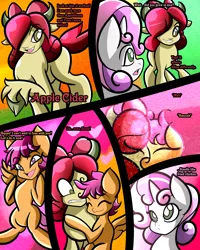 Size: 2400x3000 | Tagged: safe, artist:keytee-chan, derpibooru import, apple bloom, scootaloo, sweetie belle, yona, oc, oc:apple cider, comic:the great big fusion 3 remake, comic, cutie mark crusaders, eyes closed, fusion, high res, image, merging, png, smiling