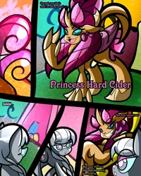 Size: 2400x3000 | Tagged: safe, artist:keytee-chan, derpibooru import, apple bloom, ocellus, scootaloo, silver spoon, smolder, sweetie belle, yona, oc, oc:princess hard cider, comic:the great big fusion 3 remake, comic, cutie mark crusaders, eyes closed, fusion, high res, image, merging, png, smiling