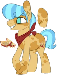 Size: 1064x1392 | Tagged: safe, artist:maximumpiracy, derpibooru import, oc, unofficial characters only, pony, base used, ear fluff, grin, image, magical lesbian spawn, male, neckerchief, offspring, parent:apple brown betty, parent:sunshower, png, raised hoof, simple background, smiling, stallion, transparent background