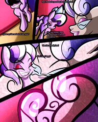 Size: 2400x3000 | Tagged: safe, artist:keytee-chan, derpibooru import, diamond tiara, oc, oc:queen aurora port, comic:the great big fusion 3 remake, comic, eyes closed, eyeshadow, fusion, glasses, high res, image, lipstick, makeup, merging, png, smiling