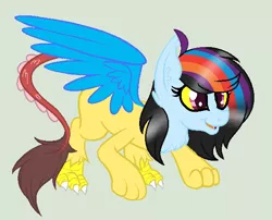 Size: 580x468 | Tagged: safe, artist:yulianapie26, derpibooru import, oc, unofficial characters only, draconequus, base used, draconequus oc, eyelashes, image, interspecies offspring, offspring, parent:discord, parent:rainbow dash, parents:discodash, png, simple background, smiling, transparent background