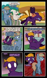 Size: 1920x3169 | Tagged: safe, artist:alexdti, derpibooru import, oc, oc:brainstorm (alexdti), oc:marco, oc:purple creativity, unofficial characters only, pegasus, pony, unicorn, comic:quest for friendship, angry, blue eyes, comic, crying, dialogue, eyes closed, female, floppy ears, folded wings, glasses, green eyes, gritted teeth, high res, hooves, horn, image, jpeg, laughing, legs in air, looking at someone, lying down, male, mare, nose in the air, on back, onomatopoeia, open mouth, open smile, pegasus oc, raised hoof, running, sad, self paradox, self ponidox, shadow, shrunken pupils, smiling, speech bubble, stallion, standing, tail, two toned mane, two toned tail, underhoof, unicorn oc, wall of tags, wings
