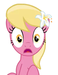 Size: 1280x1656 | Tagged: safe, artist:onebigbarbarian, derpibooru import, lily, lily valley, pony, female, flower, flower in hair, image, mare, open mouth, png, simple background, solo, transparent background