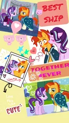 Size: 1044x1856 | Tagged: artist needed, safe, artist:decokelow, derpibooru import, edit, screencap, starlight glimmer, sunburst, pony, unicorn, book:friendship scrapbook, collage, designs, edit screencap, fanart, female, image, jpeg, male, photo, scrapbook, shipping, starburst, straight