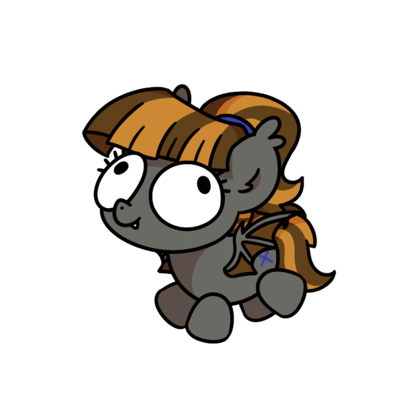 Size: 800x800 | Tagged: safe, artist:sugar morning, derpibooru import, oc, oc:mythic dawn, unofficial characters only, bat pony, pony, bat pony oc, bat wings, big eyes, chibi, commission, cute, derp, fangs, female, hair tie, image, mare, png, ponytail, simple background, solo, sticker, transparent background, wings, ych result