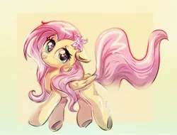 Size: 1824x1386 | Tagged: safe, artist:avui, derpibooru import, fluttershy, pegasus, flower, flower in hair, image, jpeg, solo