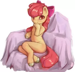 Size: 485x468 | Tagged: safe, artist:deiviantart, apple bloom, earth pony, pony, semi-anthro, draw me like one of your french girls, image, png, solo