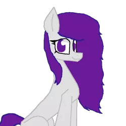 Size: 700x700 | Tagged: safe, artist:princessmoonlight, derpibooru import, oc, oc:lilac love, unofficial characters only, earth pony, pony, earth pony oc, image, looking at you, png, purple eyes, purple hair, purple tail, silver coat, simple background, sitting, smiling, solo, tail, transparent background