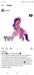 Size: 1080x2400 | Tagged: safe, derpibooru import, official, pipp petals, my little pony: make your mark, my little pony: tell your tale, aj bridel, g5, image, instagram, jpeg