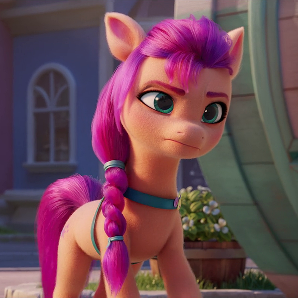 Size: 804x804 | Tagged: safe, derpibooru import, screencap, sunny starscout, earth pony, pony, my little pony: a new generation, cropped, female, g5, image, mare, png, solo, sunny starscout is not amused, unamused