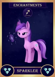 Size: 1300x1800 | Tagged: safe, artist:dusthiel, derpibooru import, part of a set, amethyst star, pony, card, image, magic, png, sagittarius, solo