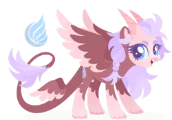 Size: 1920x1340 | Tagged: safe, artist:kabuvee, derpibooru import, oc, pegasus, female, horns, image, png, simple background, solo, tail wings, transparent background