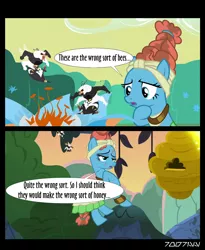 Size: 1288x1572 | Tagged: safe, derpibooru import, edit, edited screencap, editor:teren rogriss, screencap, meadowbrook, bugbear, earth pony, pony, a health of information, comic, image, jpeg, reference to another series, screencap comic, swamp fever plant, winnie the pooh