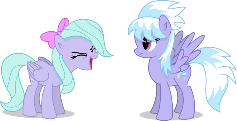 Size: 4666x2388 | Tagged: safe, artist:thatusualguy06, derpibooru import, cloudchaser, flitter, pegasus, pony, sonic rainboom (episode), .svg available, absurd resolution, duo, duo female, eyes closed, female, folded wings, image, mare, png, siblings, simple background, sisters, spread wings, transparent background, vector, wings, yay