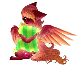 Size: 1024x870 | Tagged: safe, artist:bloomydia, derpibooru import, oc, oc:florie, pegasus, pony, female, image, mare, pillow, png, simple background, solo, transparent background