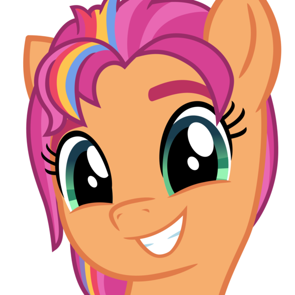 Size: 1041x1041 | Tagged: safe, artist:cheezedoodle96, derpibooru import, sunny starscout, earth pony, pony, my little pony: a new generation, .svg available, bust, female, g5, g5 to g4, image, looking at you, mare, multicolored hair, png, portrait, rainbow hair, simple background, smiling, solo, transparent background, vector, vector trace