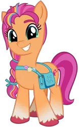 Size: 2000x3200 | Tagged: safe, artist:cheezedoodle96, derpibooru import, sunny starscout, earth pony, pony, my little pony: a new generation, .svg available, braid, cute, female, g5, g5 to g4, image, looking at you, mare, multicolored hair, png, rainbow hair, simple background, smiling, smiling at you, solo, sunnybetes, transparent background, vector, vector trace