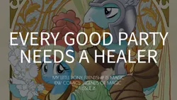 Size: 1280x720 | Tagged: safe, derpibooru import, edit, editor:quoterific, idw, meadowbrook, rockhoof, earth pony, pony, legends of magic, spoiler:comic, duo, female, image, jpeg, male, mare, smiling, stallion, text