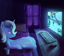Size: 2000x1750 | Tagged: safe, artist:zvuki, derpibooru import, trixie, mouse, pony, unicorn, /mlp/, /mlp/ tf2 general, computer, cup noodles, female, image, keyboard, mare, png, team fortress 2, window