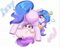 Size: 1920x1494 | Tagged: suggestive, artist:phoenixrk49, derpibooru import, izzy moonbow, pipp petals, pegasus, pony, unicorn, ball, balls, duo, emanata, eye clipping through hair, eye reflection, featureless crotch, female, g5, heart, image, izzy's tennis ball, jpeg, looking at you, mare, nudity, one eye closed, reflection, simple background, tennis ball, text, tongue out, white background, wink, winking at you