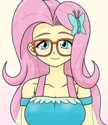 Size: 640x740 | Tagged: safe, artist:batipin, derpibooru import, fluttershy, equestria girls, cute, glasses, image, looking at you, png, shyabetes