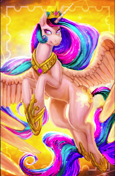 Size: 553x849 | Tagged: safe, artist:may-li128, derpibooru import, princess celestia, alicorn, pony, female, image, png, solo, spread wings, wings