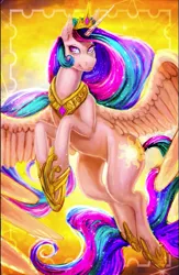 Size: 553x849 | Tagged: safe, artist:may-li128, derpibooru import, princess celestia, alicorn, pony, female, image, png, solo, spread wings, wings