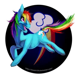 Size: 1024x1007 | Tagged: safe, artist:may-li128, derpibooru import, rainbow dash, earth pony, pony, cutie mark background, earth pony rainbow dash, female, image, open mouth, png, race swap, solo