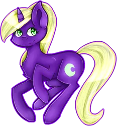 Size: 391x420 | Tagged: safe, artist:kittenburger3, derpibooru import, oc, oc:midnight twinkle, unofficial characters only, pony, unicorn, female, horn, image, png, simple background, smiling, transparent background, unicorn oc